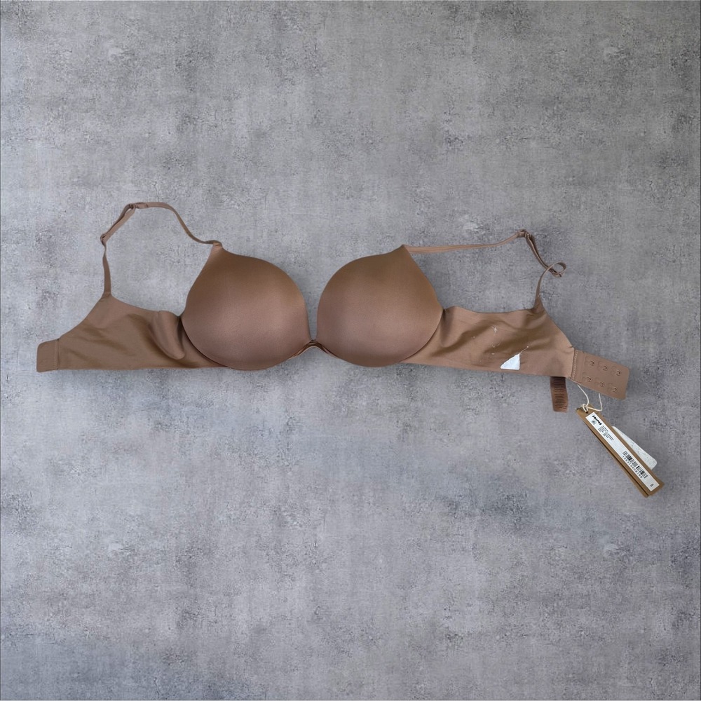 SKIMS Ultimate Push Up Plunge Bra Sienna Brown 32C BA-PLG-9214 NWT